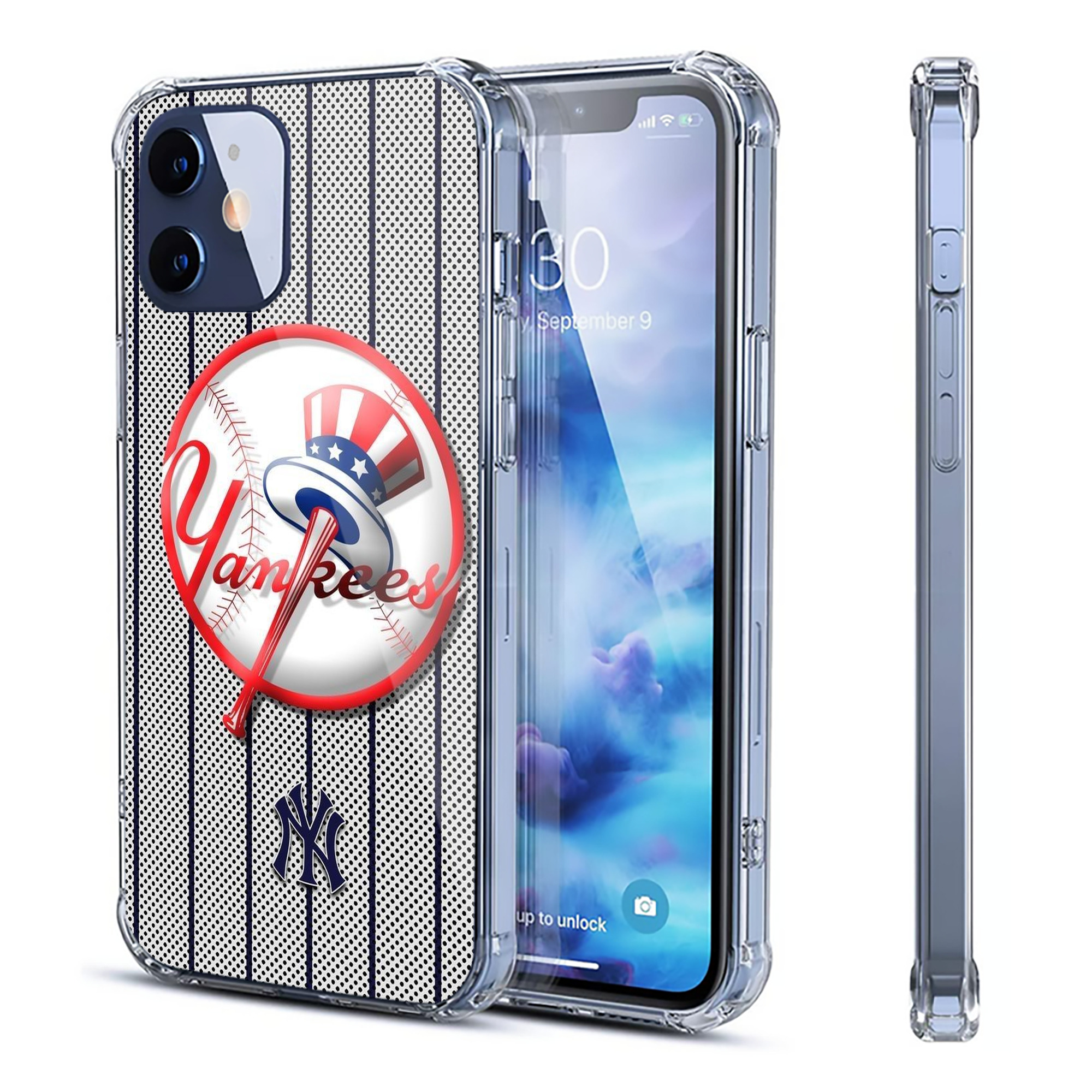 New York Yankees 197 Clear IPhone 12 Case – Soft TPU With UV Print – Enhanced Drop Protection, Precise Fit, Anti-Fingerprint, Customizable Design, Scratch-Resistant, Yellow-Resistant